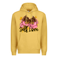 Antique Gold Self love pink afro nails Premium Hoodie - RanaPortraitStore