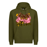 Army Green Self love pink afro nails Premium Hoodie - RanaPortraitStore