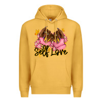 Mustard Self love pink afro nails Premium Hoodie - RanaPortraitStore