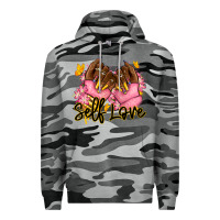 Slate Camo Self love pink afro nails Premium Hoodie - RanaPortraitStore