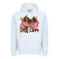 White Self love pink afro nails Premium Hoodie - RanaPortraitStore