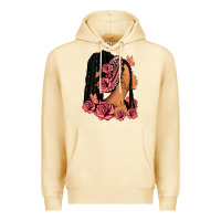 Pina Colada Pink roses afro woman Premium Hoodie - RanaPortraitStore
