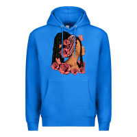 True Royal Pink roses afro woman Premium Hoodie - RanaPortraitStore