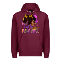 Burgundy She got mad hustle and a dope soul Premium Hoodie - RanaPortraitStore