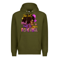 Army Green She got mad hustle and a dope soul Premium Hoodie - RanaPortraitStore