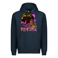 Navy She got mad hustle and a dope soul Premium Hoodie - RanaPortraitStore