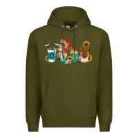 Army Green indian coffee cups Premium Hoodie - AdoDesignShop