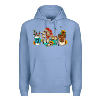 Colony Blue indian coffee cups Premium Hoodie - AdoDesignShop