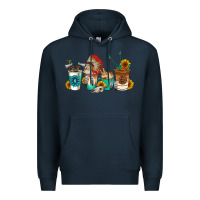 Navy indian coffee cups Premium Hoodie - AdoDesignShop