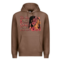 Chestnut She has fire in her soul afro woman Premium Hoodie - RanaPortraitStore