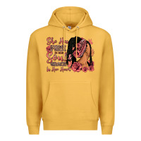 Mustard She has fire in her soul afro woman Premium Hoodie - RanaPortraitStore