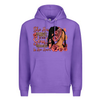 Purple She has fire in her soul afro woman Premium Hoodie - RanaPortraitStore