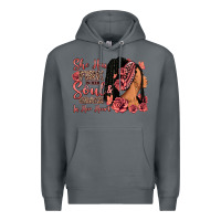 Rock She has fire in her soul afro woman Premium Hoodie - RanaPortraitStore