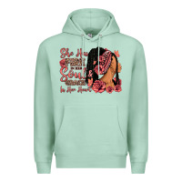 Seafoam She has fire in her soul afro woman Premium Hoodie - RanaPortraitStore