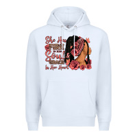 White She has fire in her soul afro woman Premium Hoodie - RanaPortraitStore