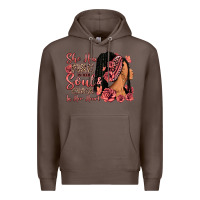 Coffee She has fire in her soul afro woman Premium Hoodie - RanaPortraitStore