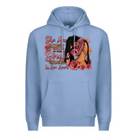 Colony Blue She has fire in her soul afro woman Premium Hoodie - RanaPortraitStore