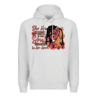Dove Grey She has fire in her soul afro woman Premium Hoodie - RanaPortraitStore