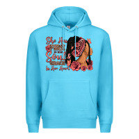 Ocean Blue She has fire in her soul afro woman Premium Hoodie - RanaPortraitStore