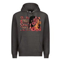 Smoke She has fire in her soul afro woman Premium Hoodie - RanaPortraitStore