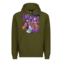 Army Green Purple galaxy sneaker girl Premium Hoodie - RanaPortraitStore