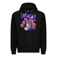 Black Purple galaxy sneaker girl Premium Hoodie - RanaPortraitStore