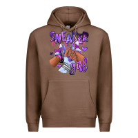 Chestnut Purple galaxy sneaker girl Premium Hoodie - RanaPortraitStore