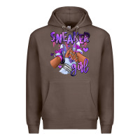 Coffee Purple galaxy sneaker girl Premium Hoodie - RanaPortraitStore