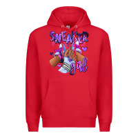 Red Purple galaxy sneaker girl Premium Hoodie - RanaPortraitStore