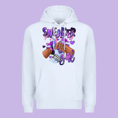 Purple Galaxy Sneaker Girl Premium Hoodie Designed By Ranaportraitstore