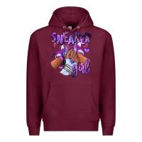 Burgundy Purple galaxy sneaker girl Premium Hoodie - RanaPortraitStore