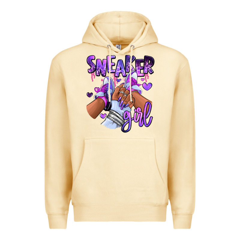 Purple Galaxy Sneaker Girl Premium Hoodie by RanaPortraitStore | Teevron