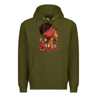 Army Green She who kneels before god can stand before anyone Premium Hoodie - RanaPortraitStore