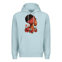 Blue Mist She who kneels before god can stand before anyone Premium Hoodie - RanaPortraitStore