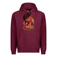 Burgundy She who kneels before god can stand before anyone Premium Hoodie - RanaPortraitStore