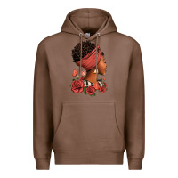Chestnut She who kneels before god can stand before anyone Premium Hoodie - RanaPortraitStore