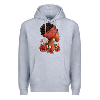Heather Grey She who kneels before god can stand before anyone Premium Hoodie - RanaPortraitStore