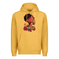 Mustard She who kneels before god can stand before anyone Premium Hoodie - RanaPortraitStore