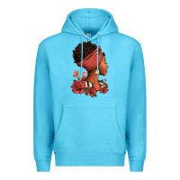 Ocean Blue She who kneels before god can stand before anyone Premium Hoodie - RanaPortraitStore