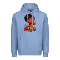 Colony Blue She who kneels before god can stand before anyone Premium Hoodie - RanaPortraitStore