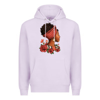 Lilac She who kneels before god can stand before anyone Premium Hoodie - RanaPortraitStore