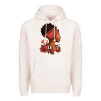 Pale Pink She who kneels before god can stand before anyone Premium Hoodie - RanaPortraitStore
