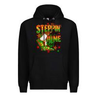 Black Steppin' into Juneteenth Premium Hoodie - RanaPortraitStore