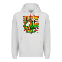 Dove Grey Steppin' into Juneteenth Premium Hoodie - RanaPortraitStore