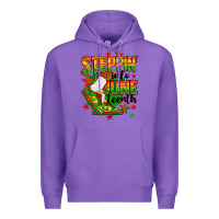 Purple Steppin' into Juneteenth Premium Hoodie - RanaPortraitStore