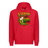 Red Steppin' into Juneteenth Premium Hoodie - RanaPortraitStore
