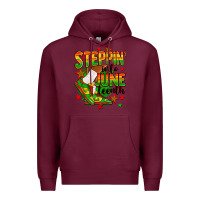 Burgundy Steppin' into Juneteenth Premium Hoodie - RanaPortraitStore