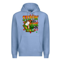 Colony Blue Steppin' into Juneteenth Premium Hoodie - RanaPortraitStore