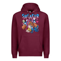 Burgundy Sneaker girl afro woman Premium Hoodie - RanaPortraitStore