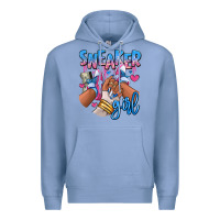 Colony Blue Sneaker girl afro woman Premium Hoodie - RanaPortraitStore